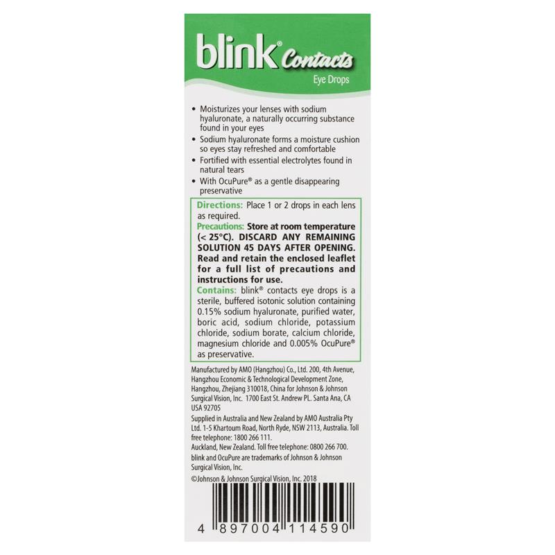 Blink Contacts Eye Drops 10ml - Cutprice Online
