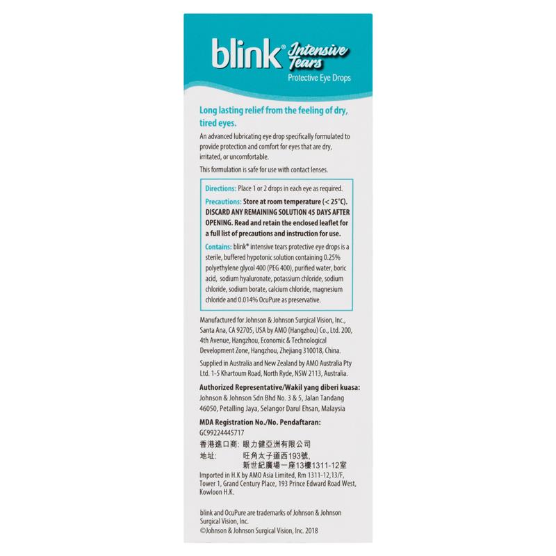 Blink Intensive Tears Dry Eye Drops 15ml - Cutprice Online