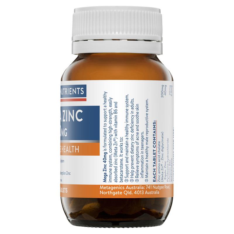 Ethical Nutrients Mega Zinc 40mg 120 Tablets - Cutprice Online
