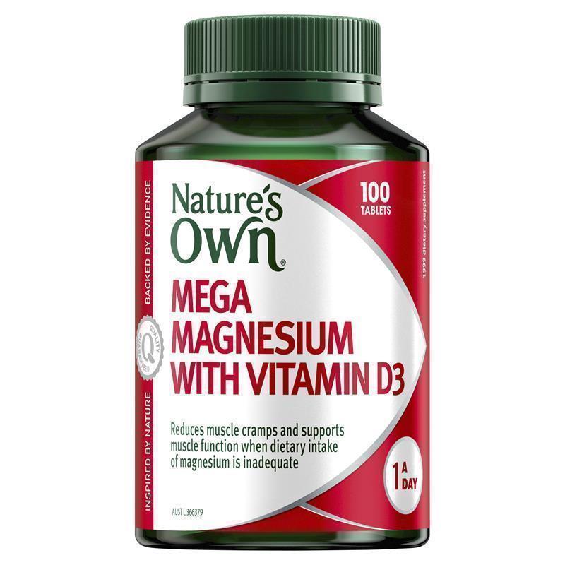 Natures Own Mega Magnesium With Vitamin D3 100 Tablets - Cutprice Online