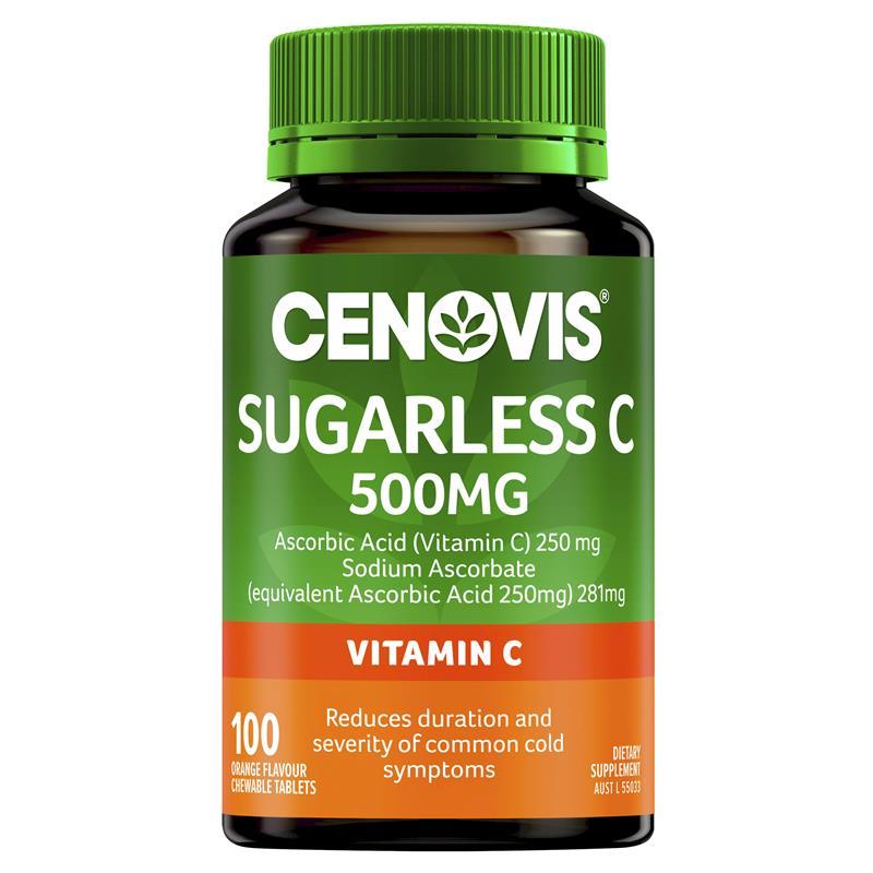 Cenovis Sugarless C 500mg Chewable Vitamin C 100 Tablets - Cutprice Online