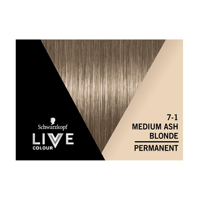 Schwarzkopf Live Salon Permanent 7.1 Medium Ash Blonde - Cutprice Online