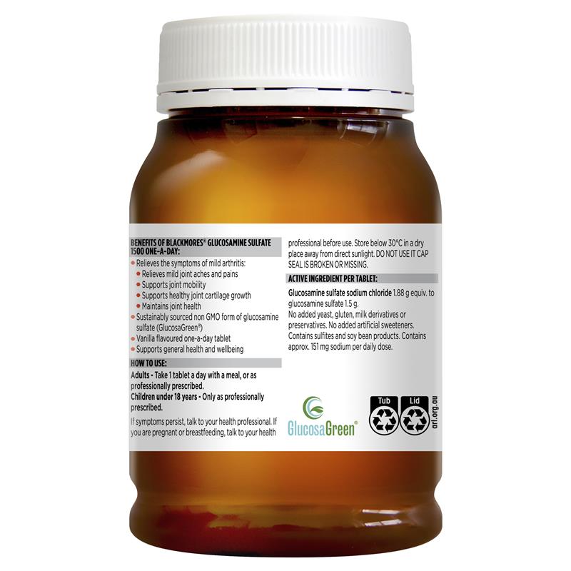 Blackmores Glucosamine Sulfate 1500mg One-a-day 90 Tablets - Cutprice Online