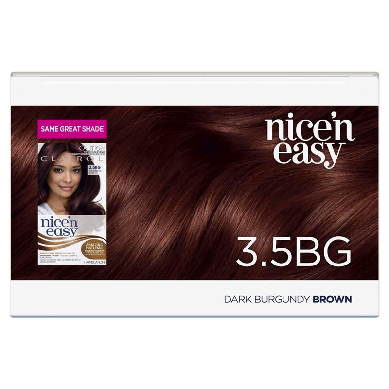 CLAIROL Nice 'N Easy 3.5BG Natural Dark Burgundy Brown Permanent Hair Color - Cutprice Online