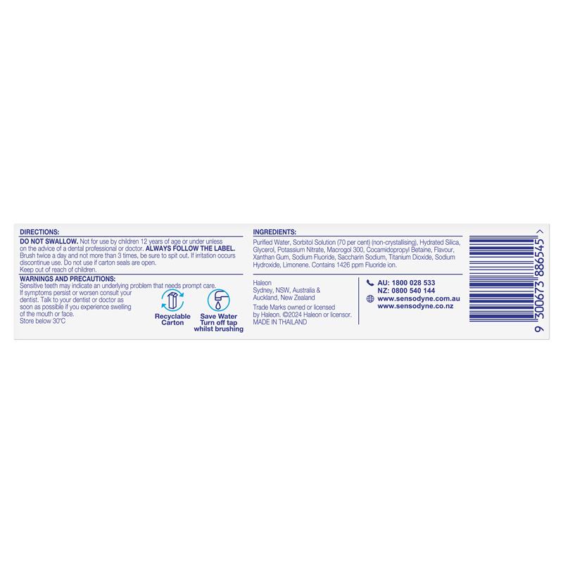 Sensodyne Sensitivity & Enamel Freshmint Toothpaste 100g - Cutprice Online