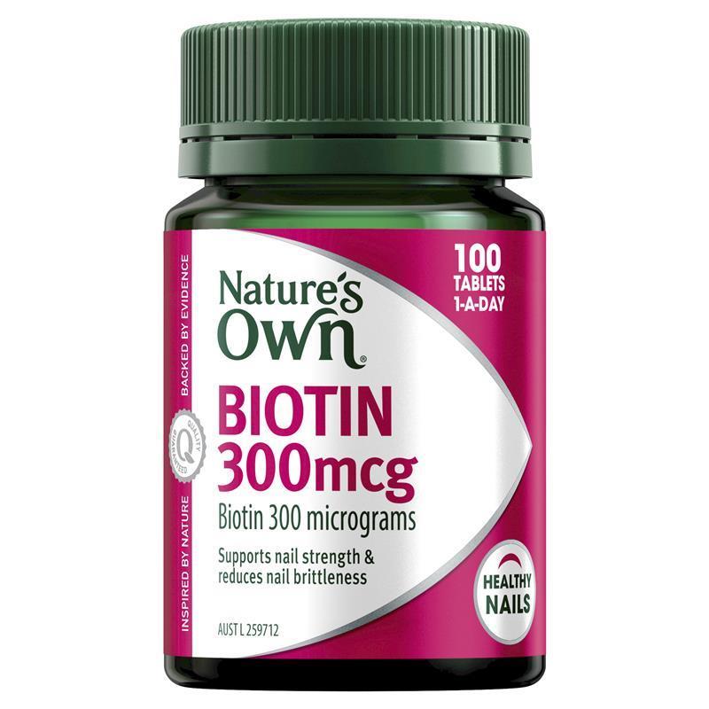 Nature's Own Biotin 300mcg 100 Tablets - Cutprice Online