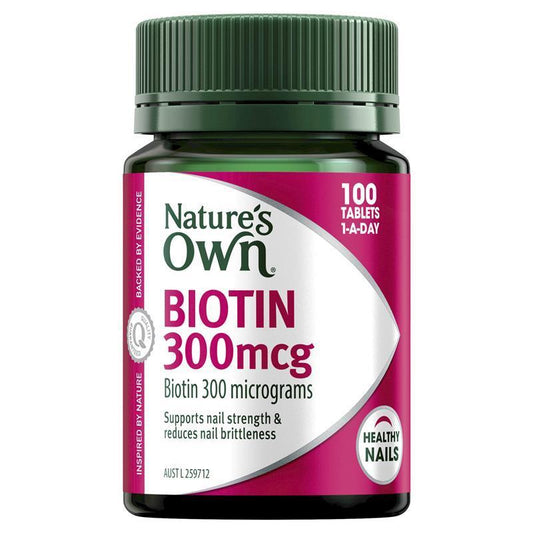 Nature's Own Biotin 300mcg 100 Tablets - Cutprice Online
