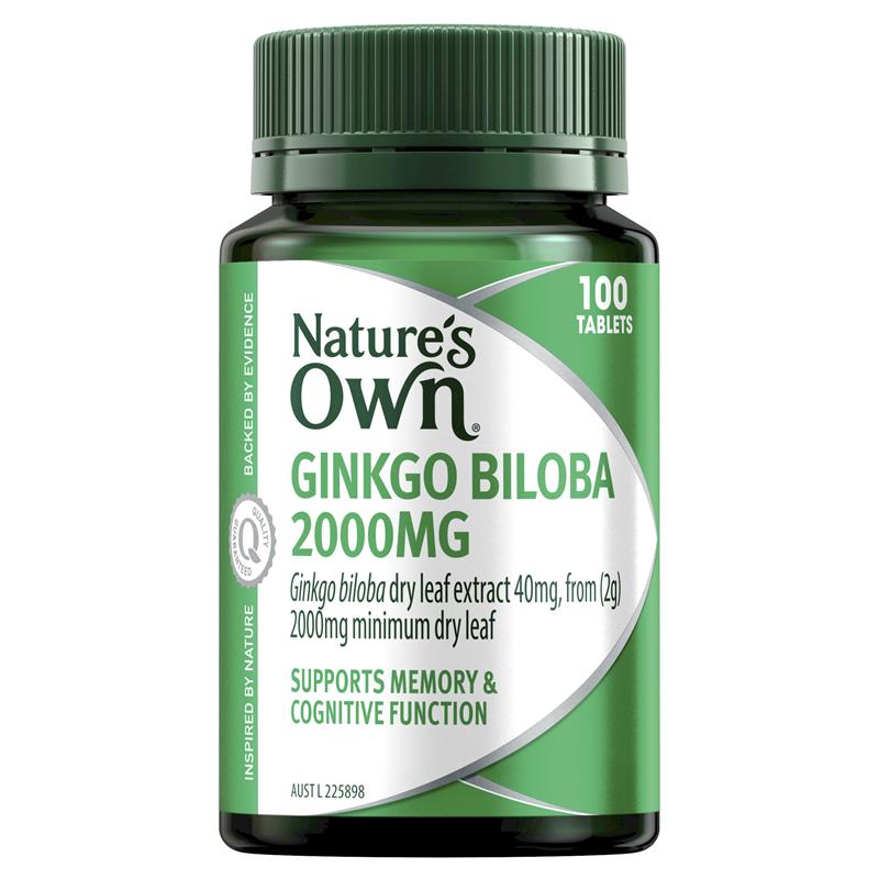 Nature's Own Ginkgo Biloba 2000mg 100 Tablets - Cutprice Online