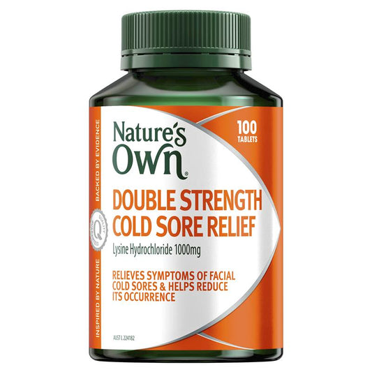 Nature's Own Double Strength Cold Sore Relief L-Lysine 1000mg 100 Tablets - Cutprice Online