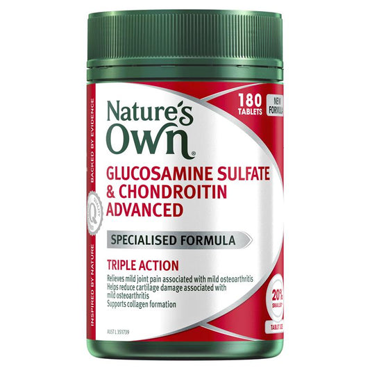 Nature's Own Glucosamine Sulfate & Chondroitin Advanced 180 Tablets - Cutprice Online