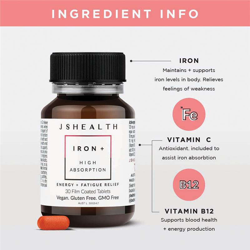 JSHEALTH Iron 30 Tablets - Cutprice Online