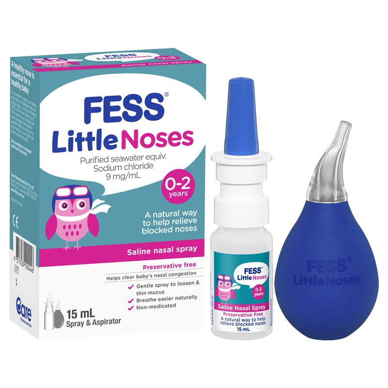 Fess Little Noses Saline Nose Spray + Aspirator 15ml - Cutprice Online