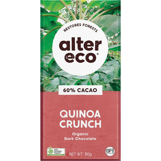 Alter Eco Chocolate (Organic) Dark Quinoa Crunch 80g 12 Pack ALTER ECO