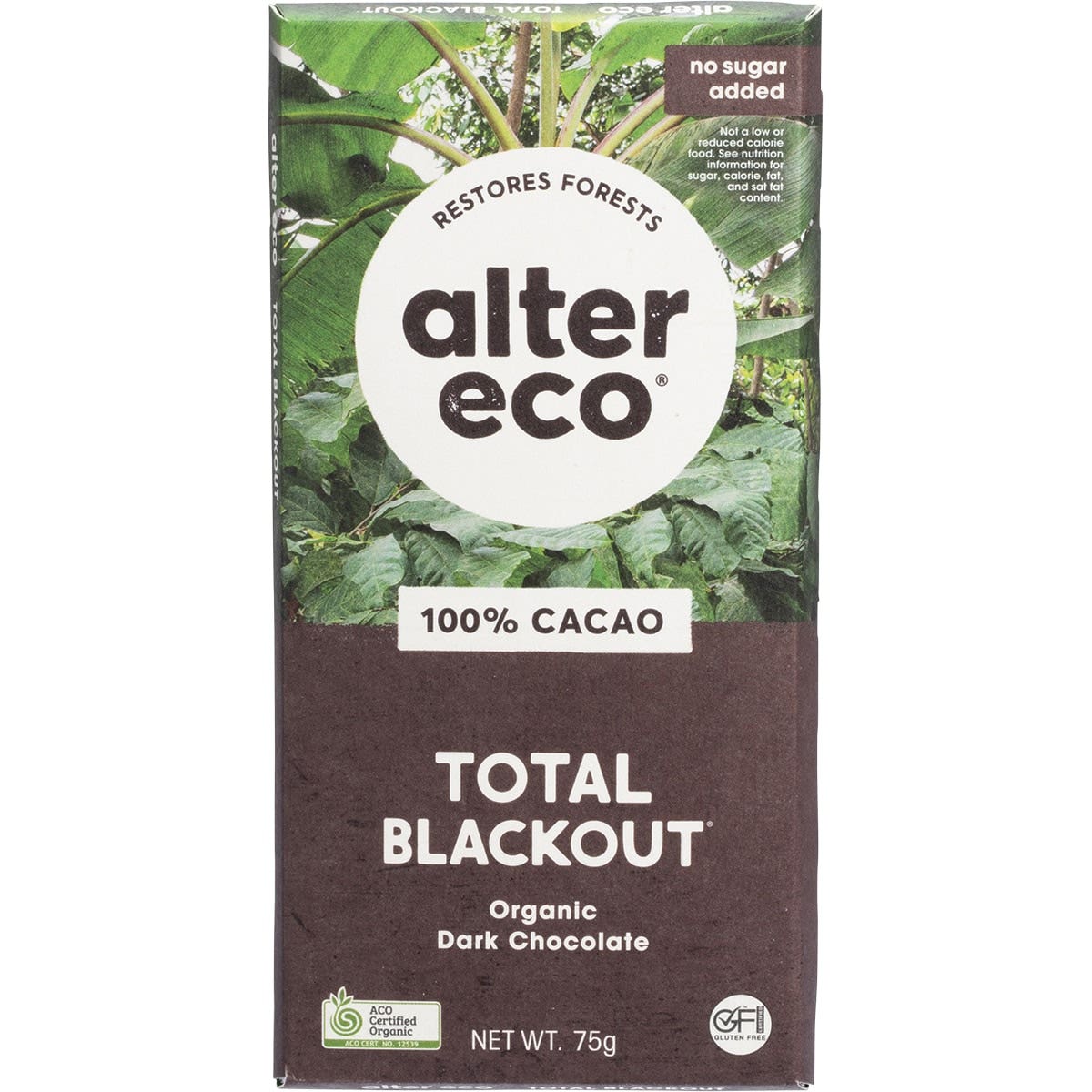 Alter Eco Chocolate (Organic) Dark Total Blackout 75g 12 Pack ALTER ECO
