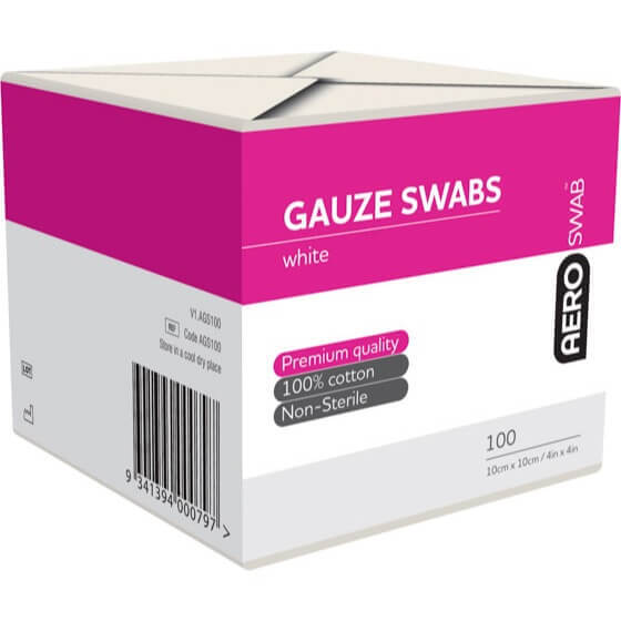 Aeroswab Non-sterile White Gauze Swab 10 X 10cm 100 Pieces White