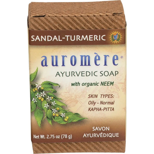 Auromere Neem Soap Ayurvedic Sandal Turmeric 78g AUROMERE