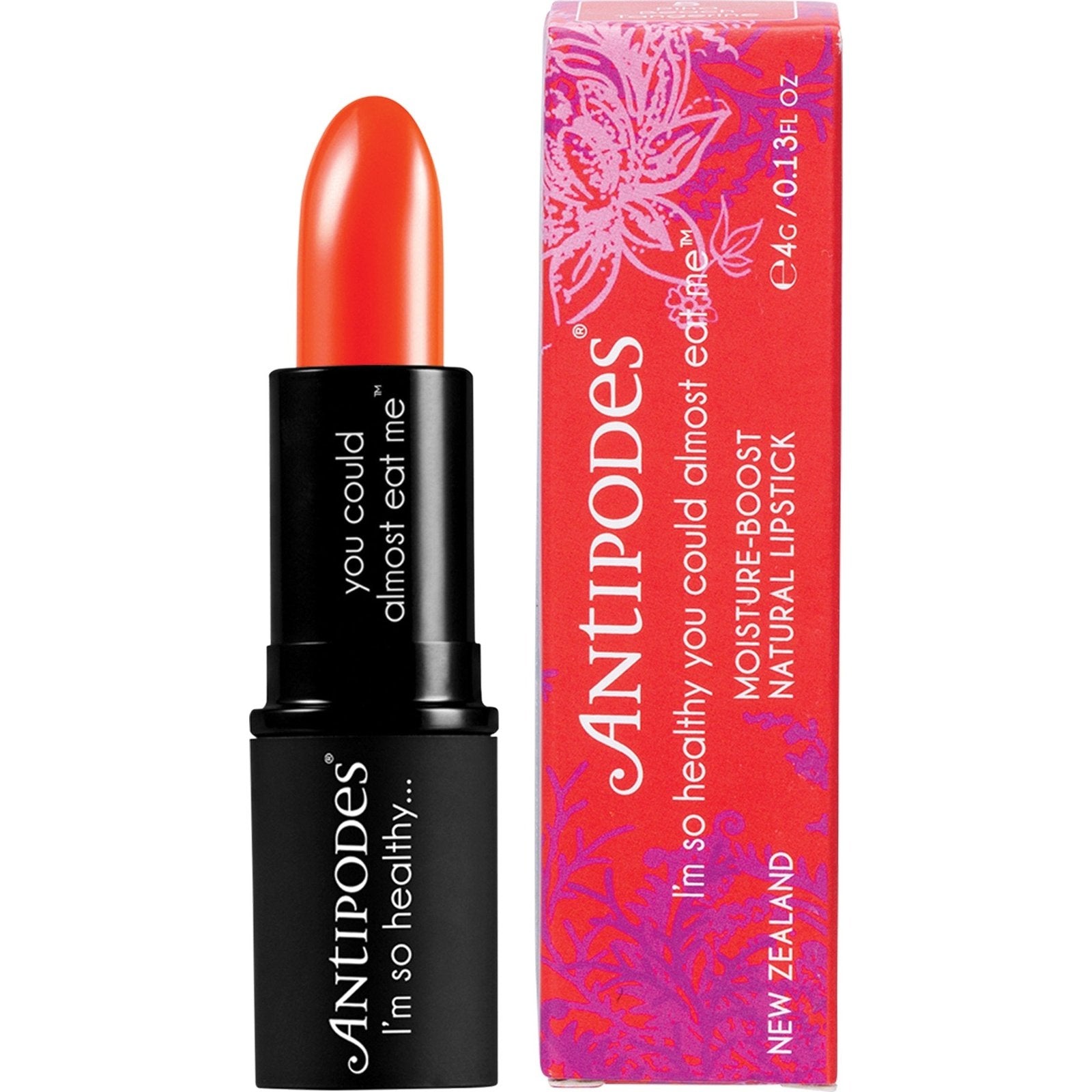 Antipodes Moisture-boost Natural Lipstick Piha Beach Tangerine 4g ANTIPODES