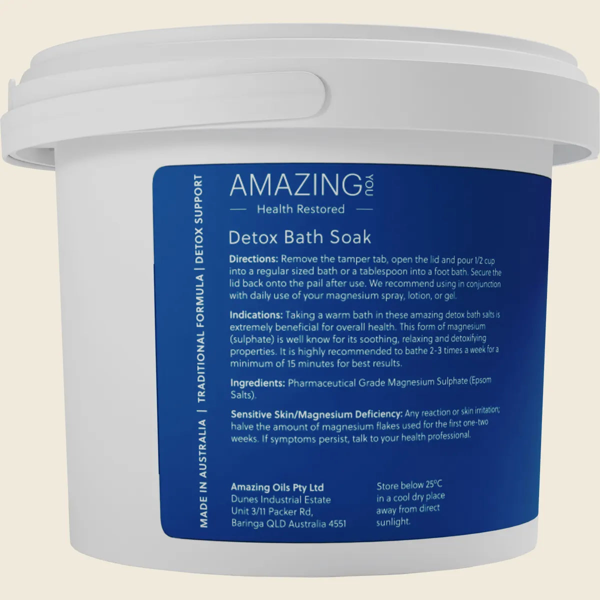 Amazing You Epsom Salts Detox Bath Soak Pure Magnesium Sulphate 3kg
