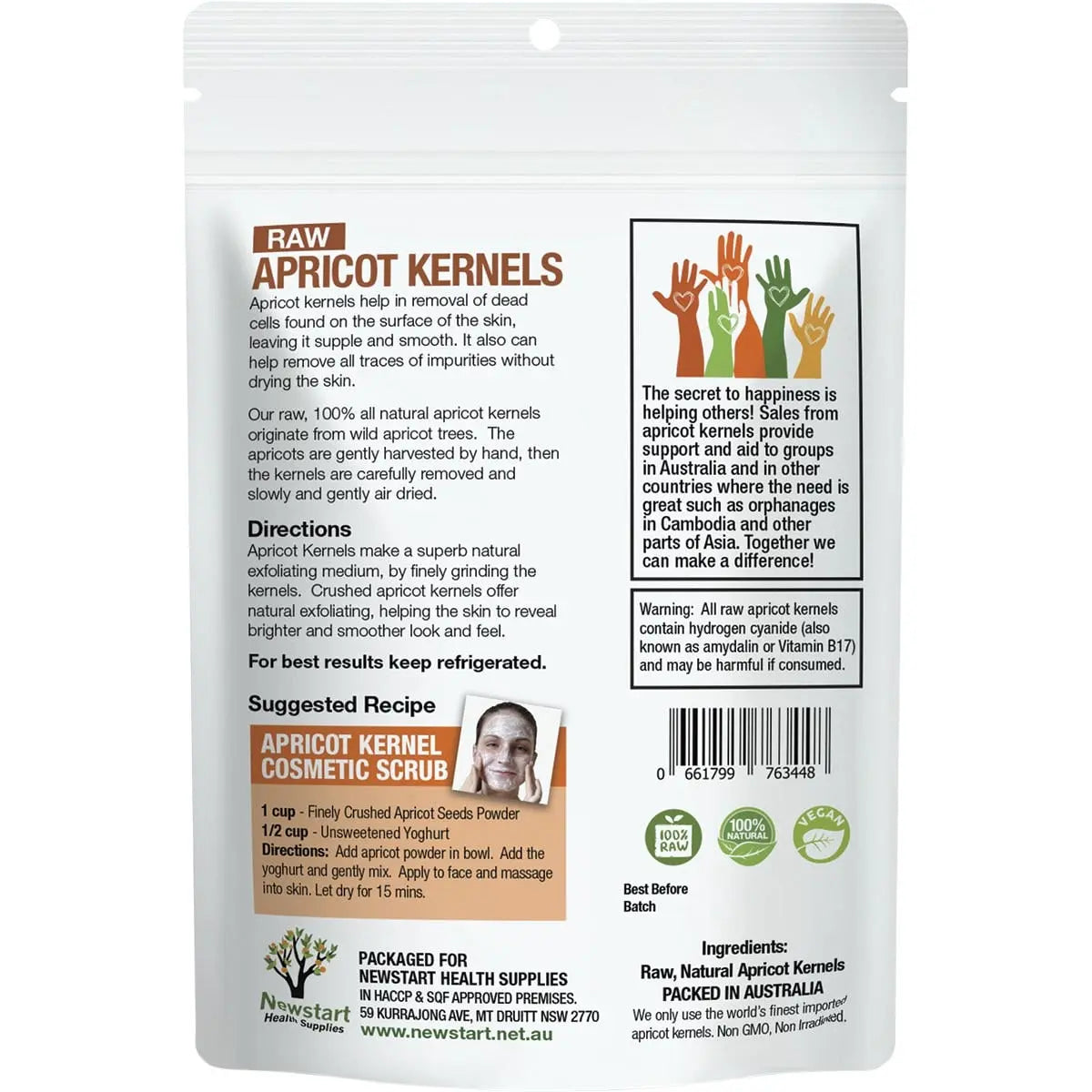 Apricare Apricot Kernels Raw 500g APRICARE