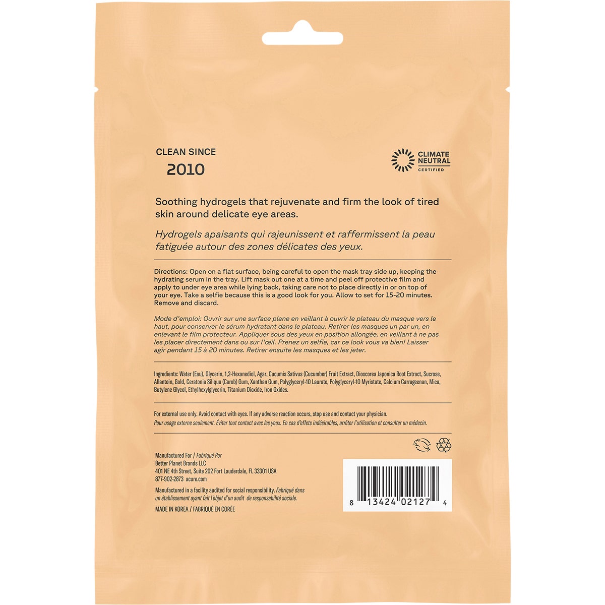 Acure Radically Rejuvenating Under Eye Hydrogels 4g - Cutprice Online