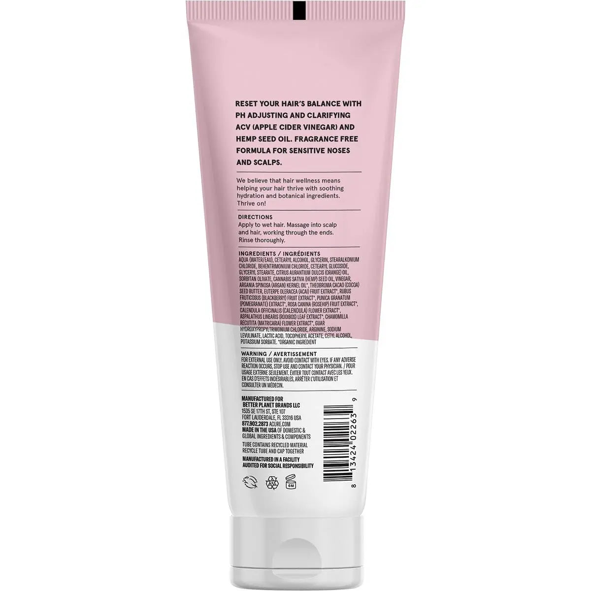 Acure Buildup Balancing Hemp & Acv Conditioner 236ml ACURE