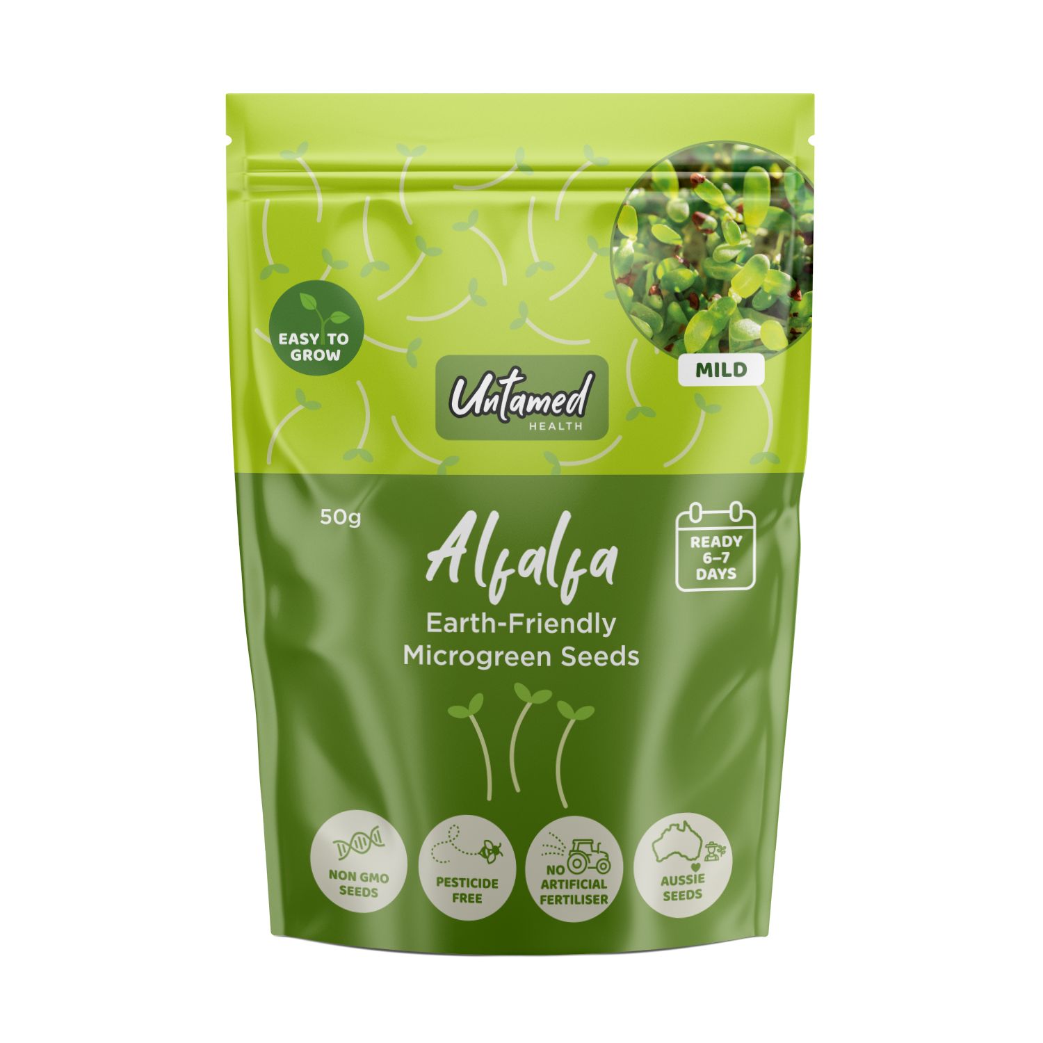 Untamed Health Alfalfa Microgreens Seeds 50g - Cutprice Online