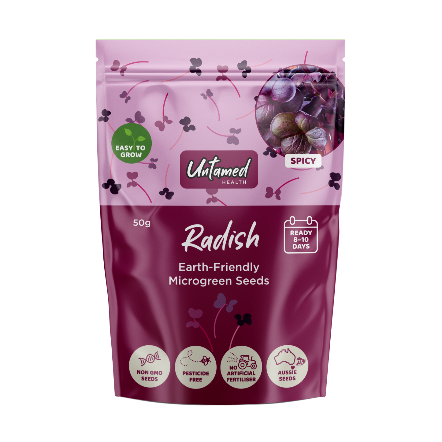 Untamed Health Radish Red Microgreens Seeds 50g - Cutprice Online