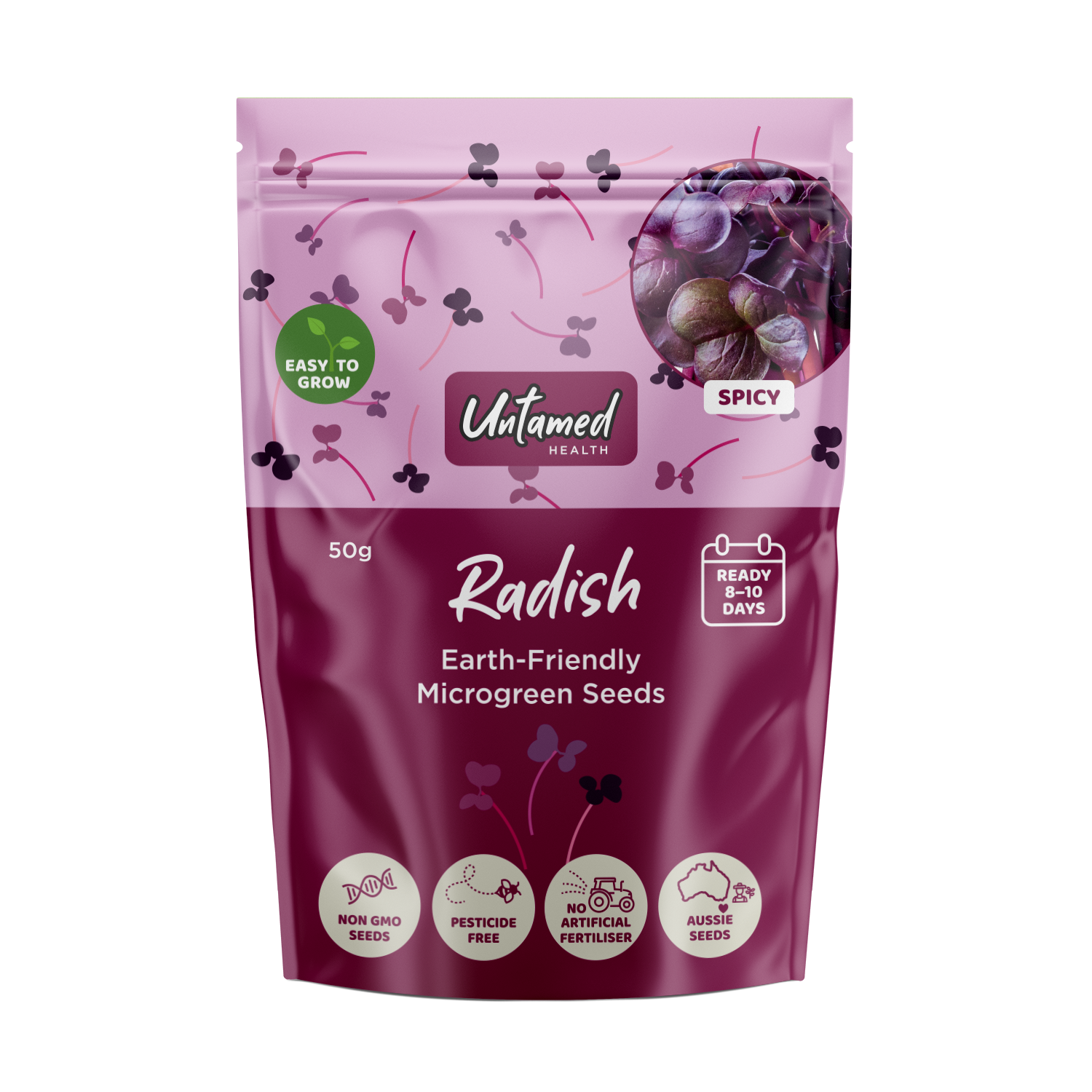 Untamed Health Radish Red Microgreens Seeds 50g - Cutprice Online