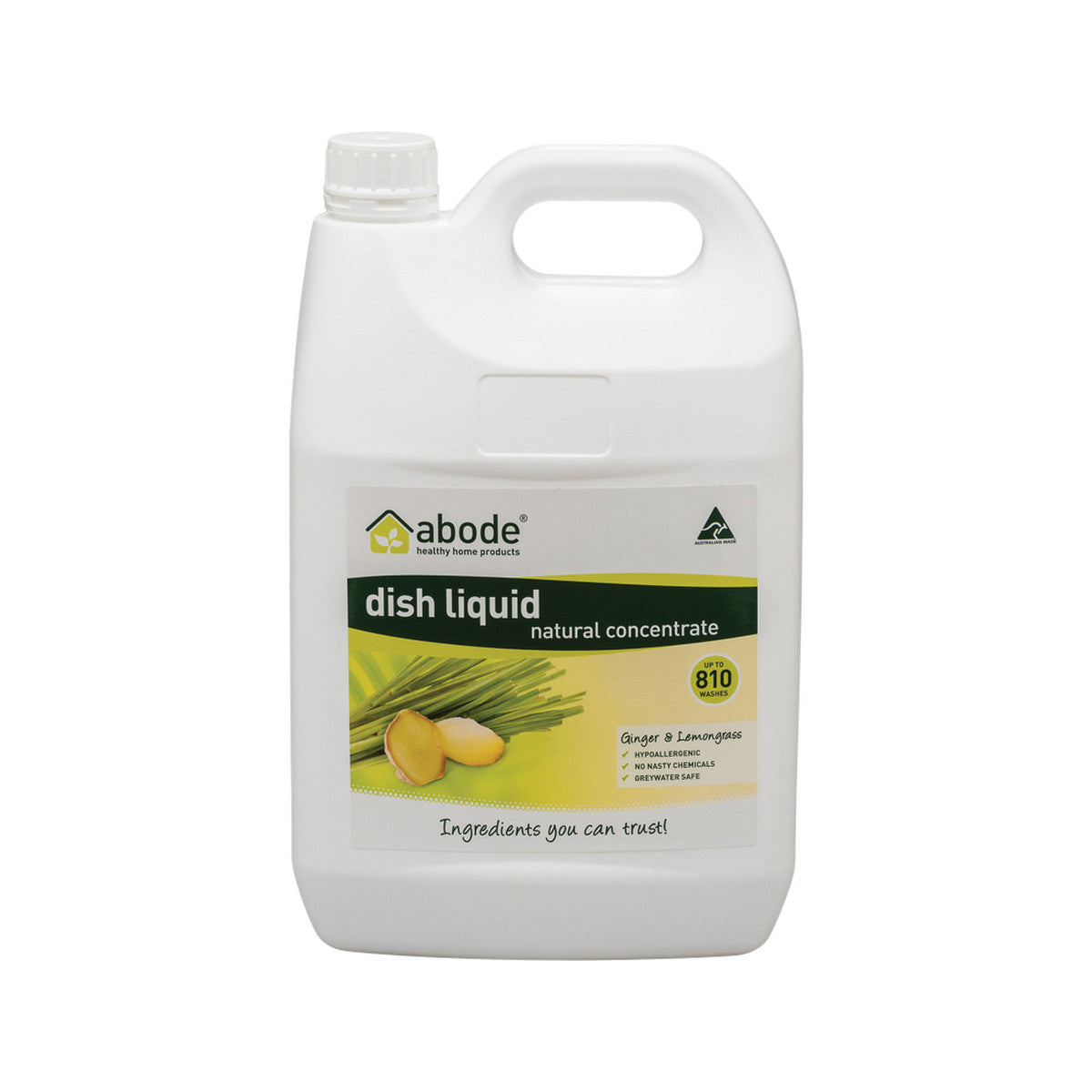 Abode Dish Liquid Concentrate Ginger & Lemongrass 4 Litres Abode