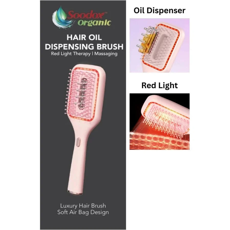 Soodox Organic Hair Oil Dispensing Brush Pink