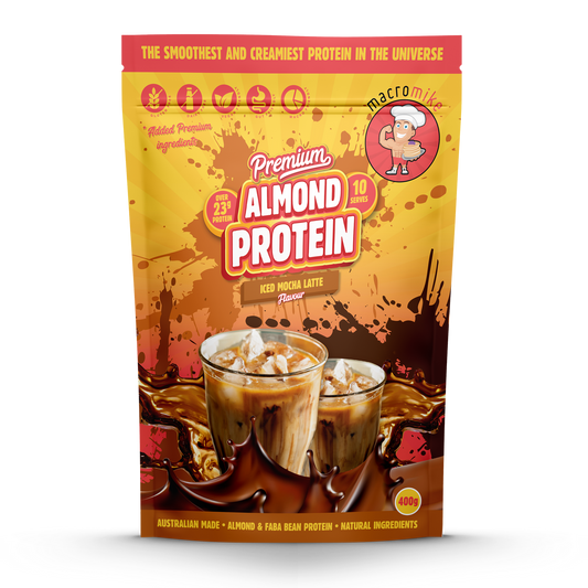 MACRO MIKE Premium Almond Protein Iced Mocha Latte 400g MACRO MIKE