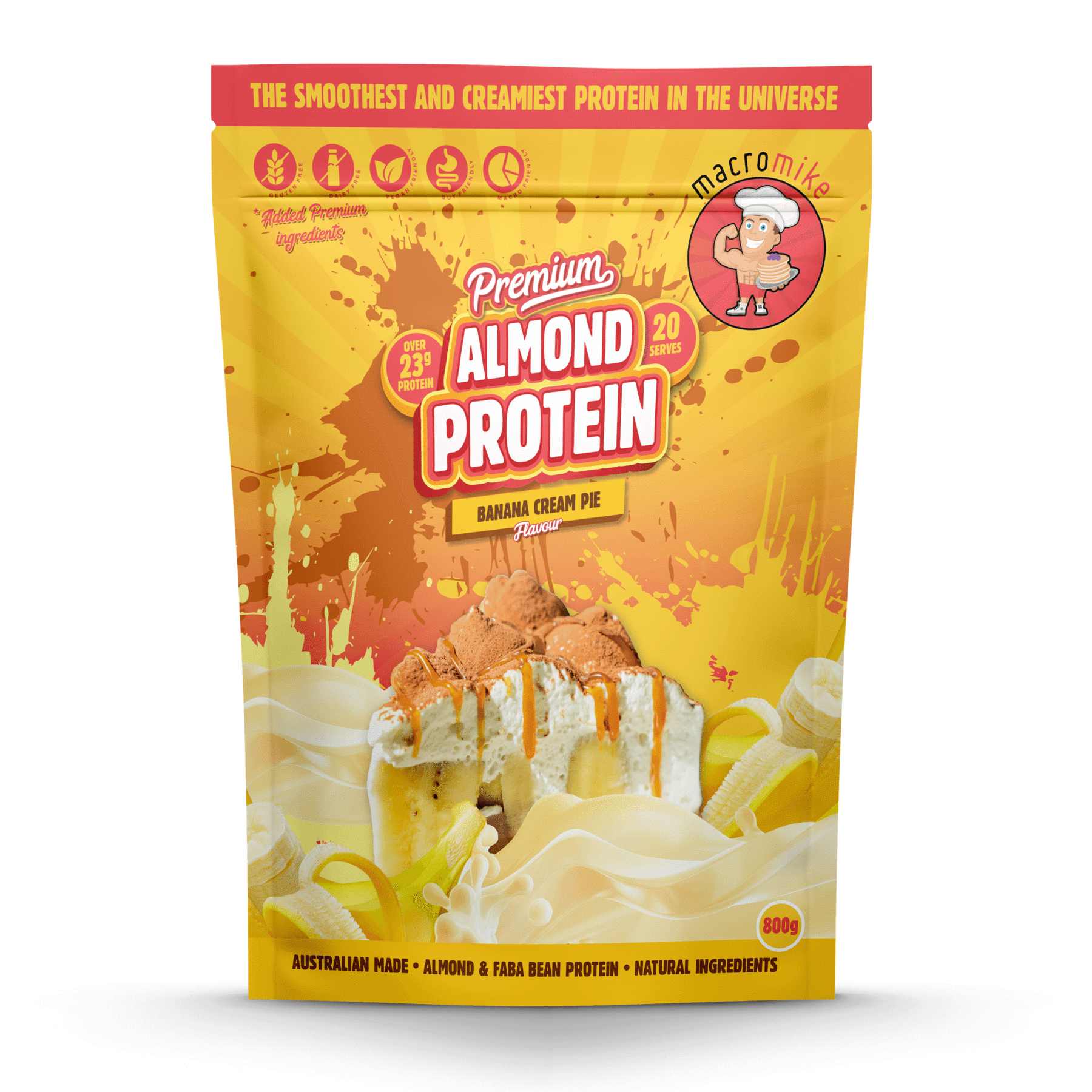 MACRO MIKE Premium Almond Protein Banana Cream Pie 800g MACRO MIKE