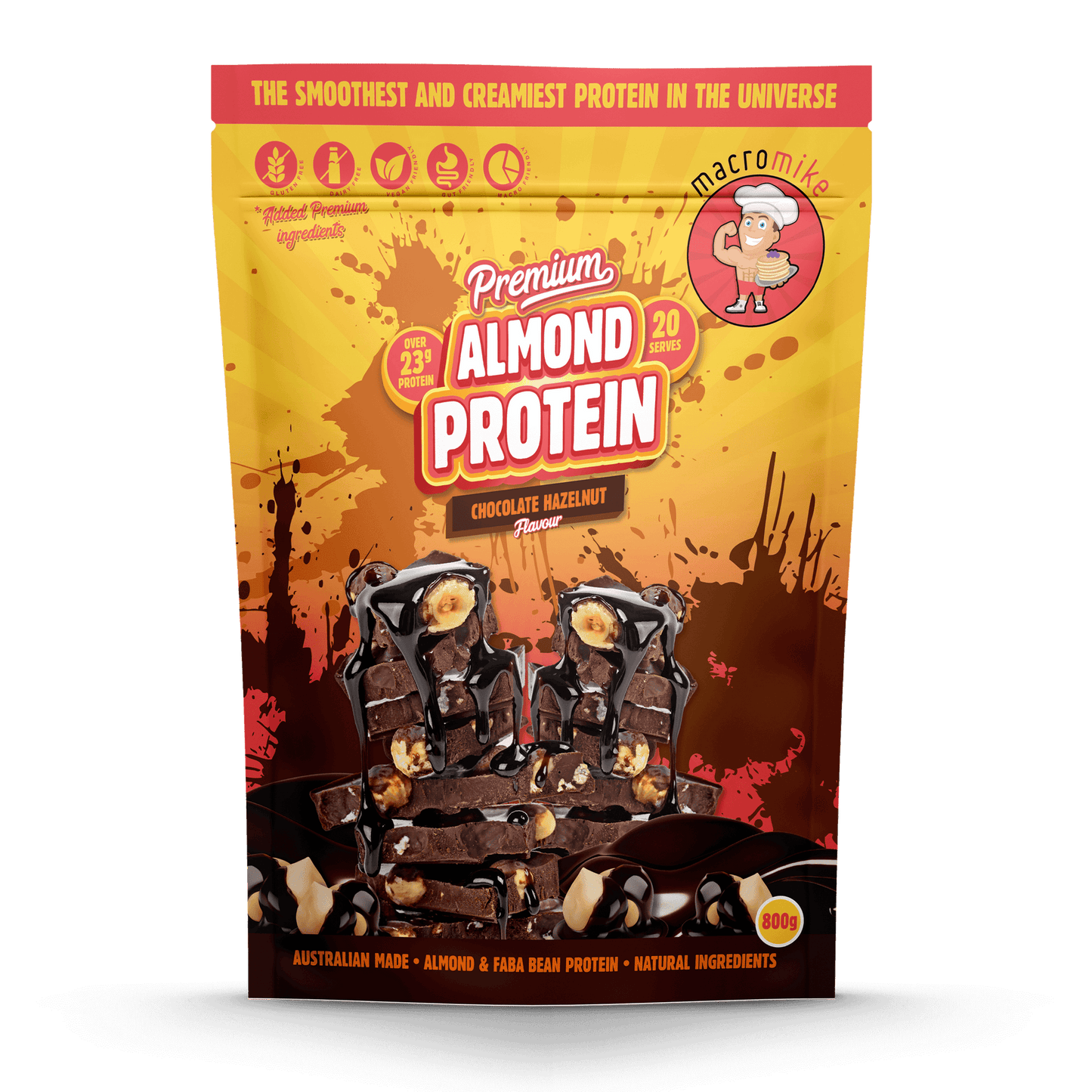 MACRO MIKE Premium Almond Protein Choc Hazelnut 800g MACRO MIKE