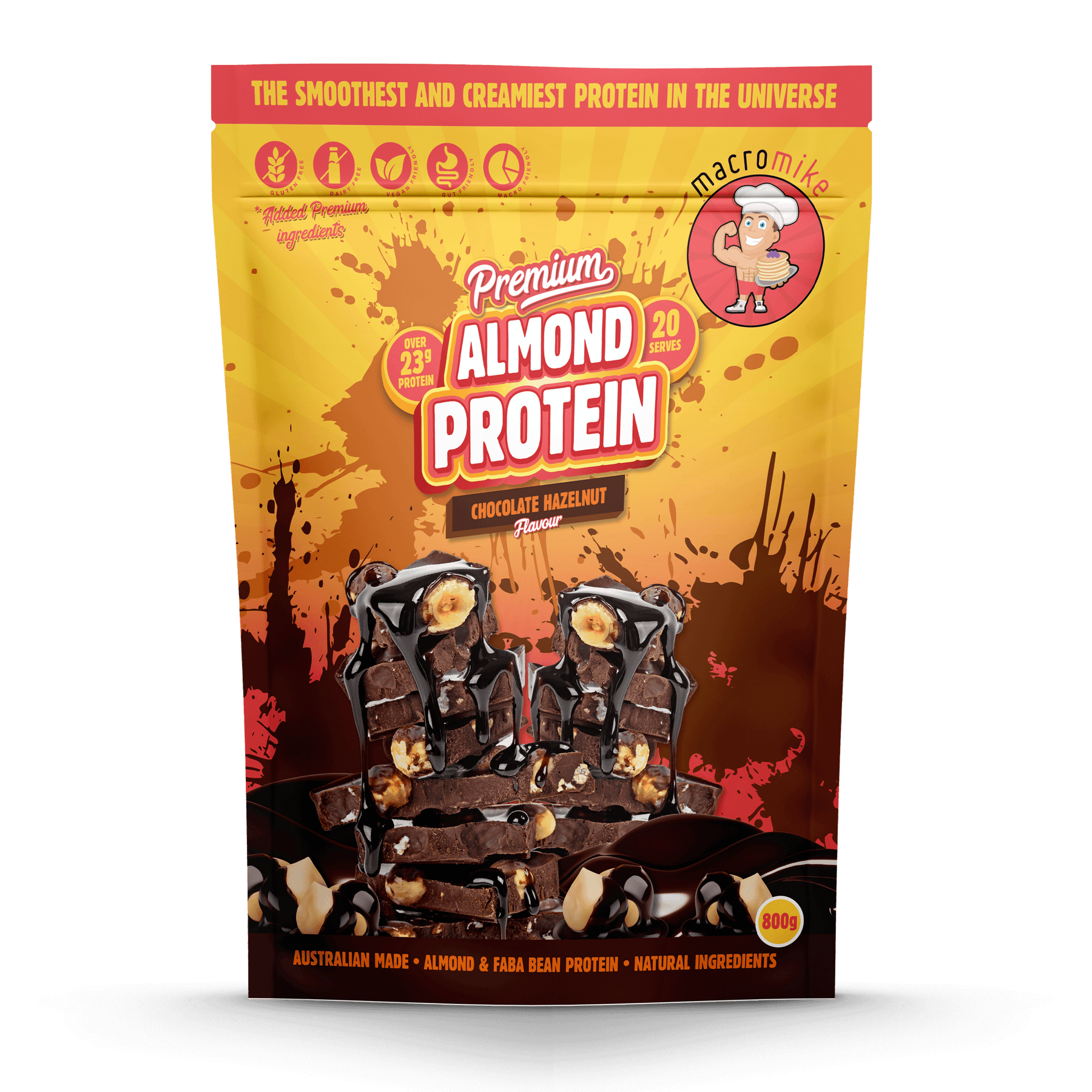 MACRO MIKE Premium Almond Protein Choc Hazelnut 800g MACRO MIKE