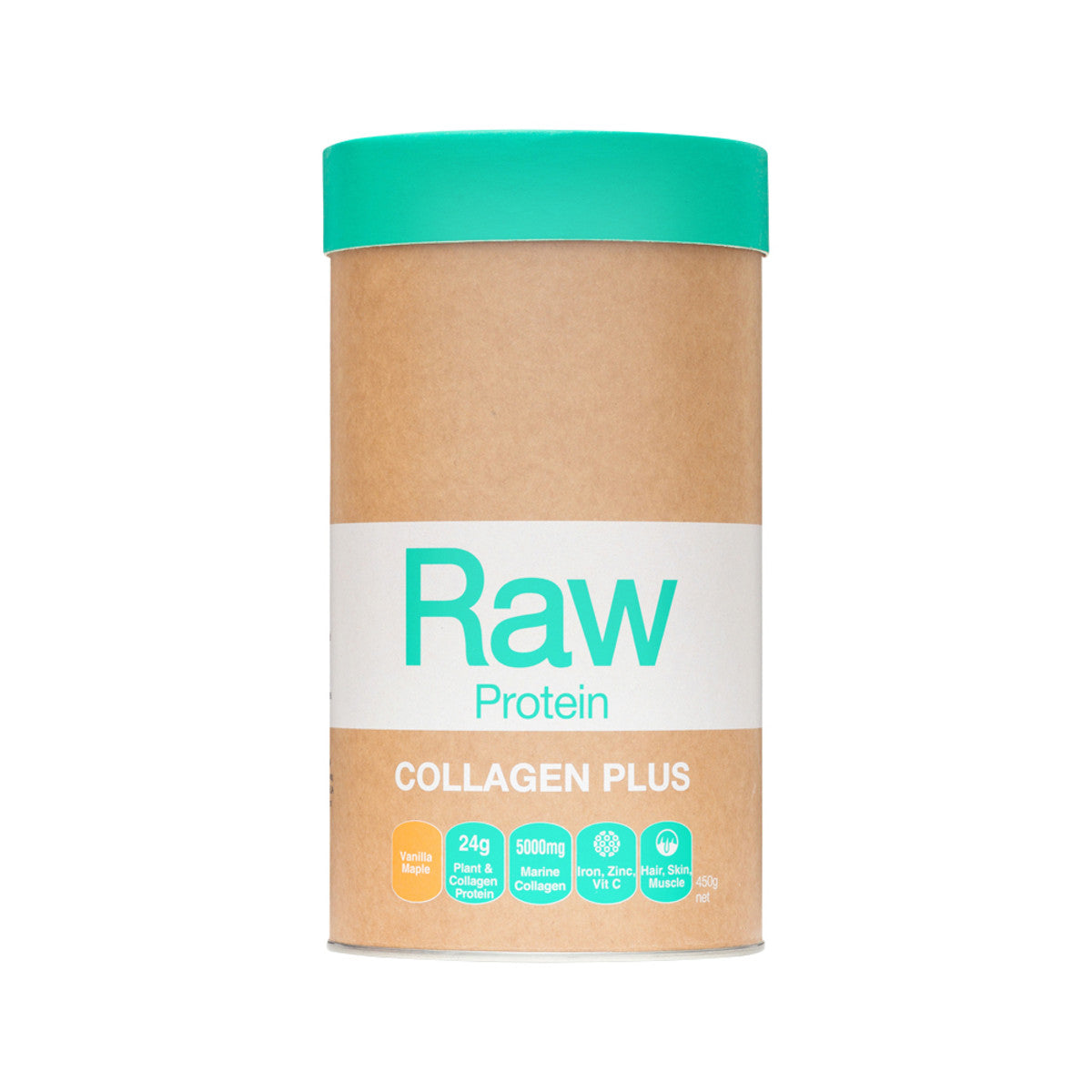 Amazonia Raw Protein Collagen Plus Vanilla Maple 450g AMAZONIA