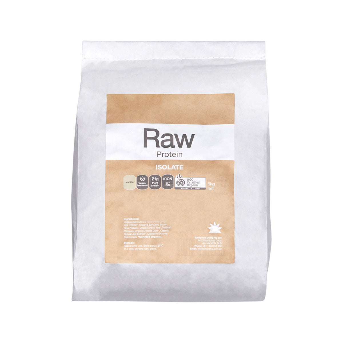 Amazonia Raw Protein Organic Isolate Vanilla 5kg - Cutprice Online