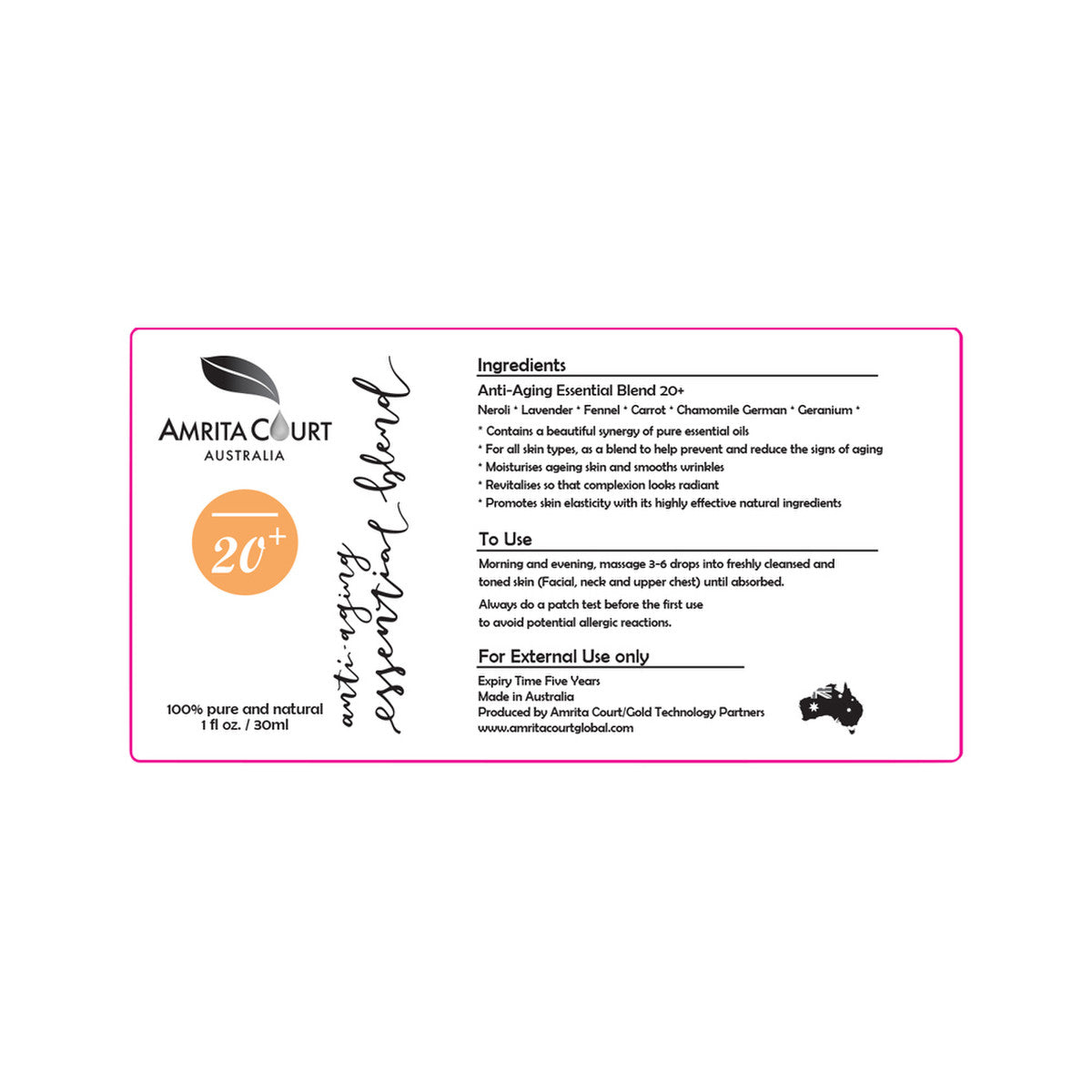 Amrita Court Anti-aging Essential Blend 20+ 30ml - Cutprice Online