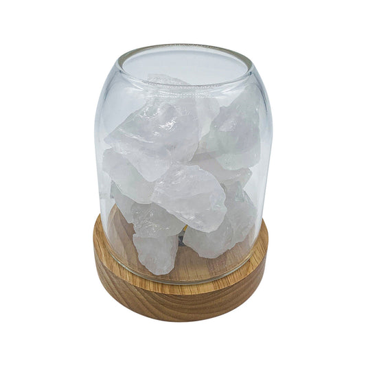 Amrita Court Aurora Crystal Diffuser Wooden Base With Light Clear Quartz Amrita Court