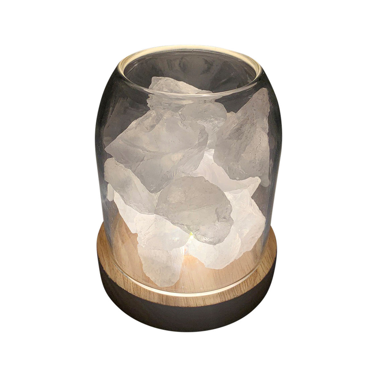 Amrita Court Aurora Crystal Diffuser Wooden Base With Light Clear Quartz Amrita Court