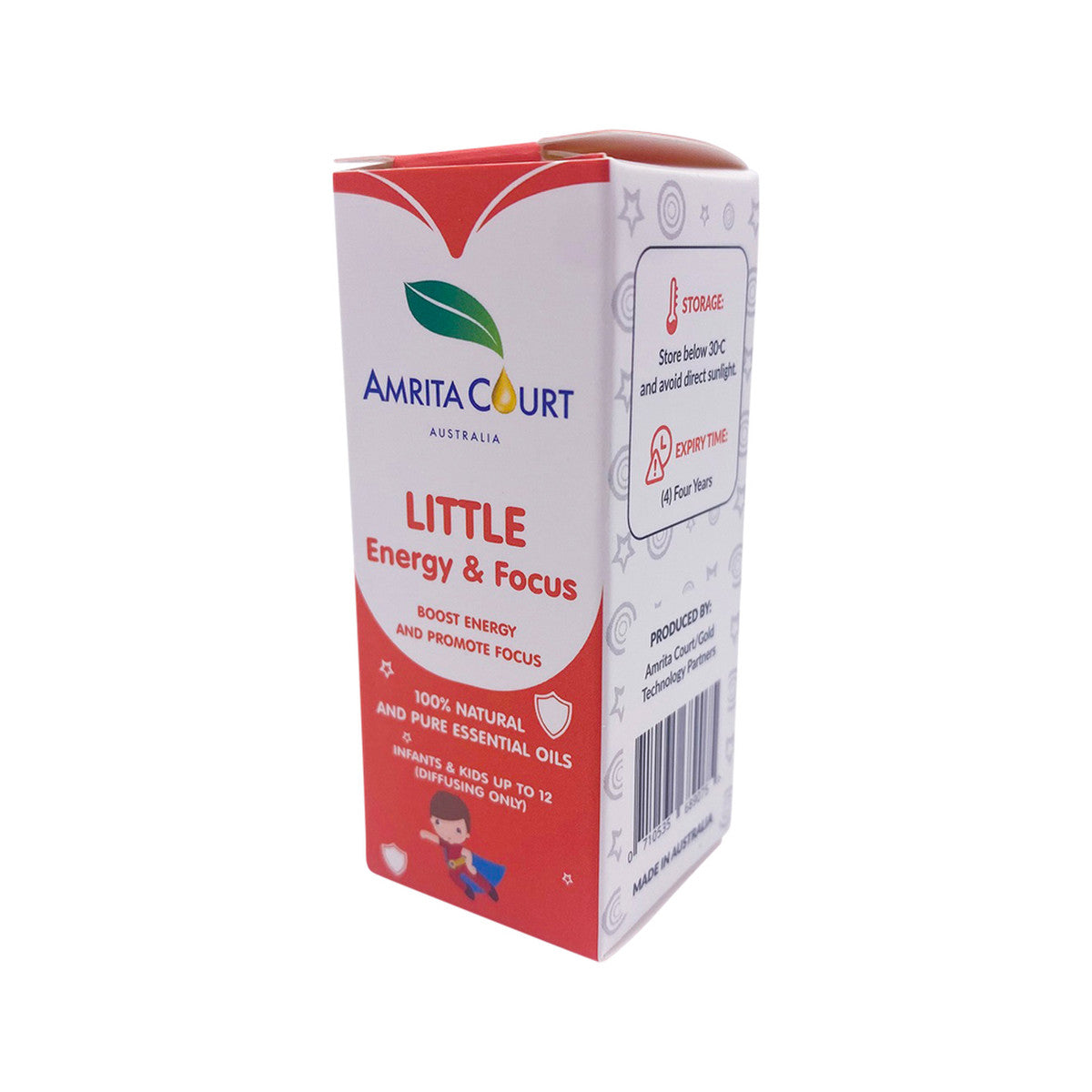 Amrita Court Little 100% Natural & Pure Essential Oil Blend Energy & Focus 10ml Amrita Court
