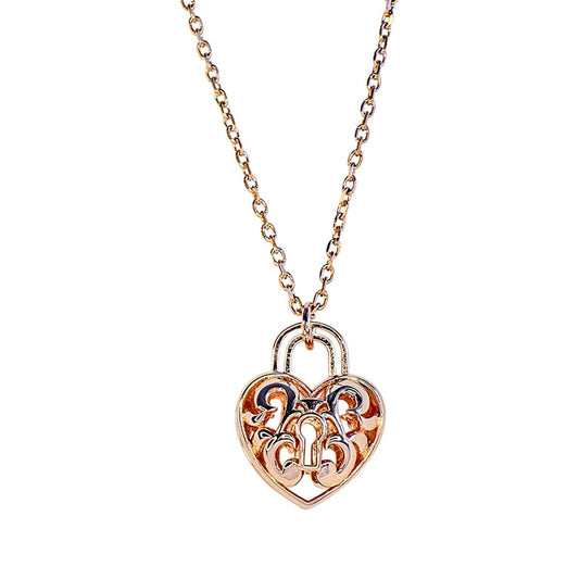 Amrita Court Aroma Necklace Rose Gold Heart Lock + Purify Essential Oil 10ml Pk - Cutprice Online