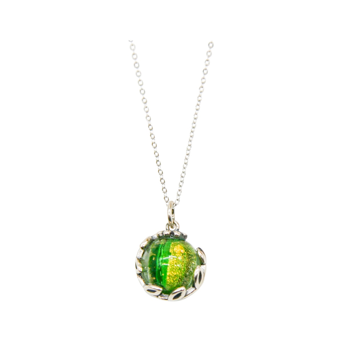 Amrita Court Aroma Necklace White Gold Planet Aurum Verdant (Golden Green) + Purify Essential Oil 10ml Pk - Cutprice Online