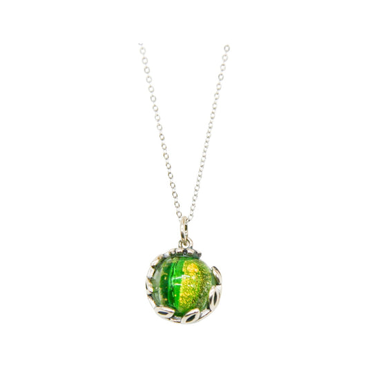 Amrita Court Aroma Necklace White Gold Planet Aurum Verdant (Golden Green) + Purify Essential Oil 10ml Pk - Cutprice Online