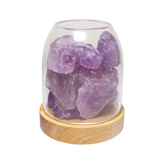Amrita Court Aurora Crystal Diffuser Wooden Base With Light Amethyst - Cutprice Online