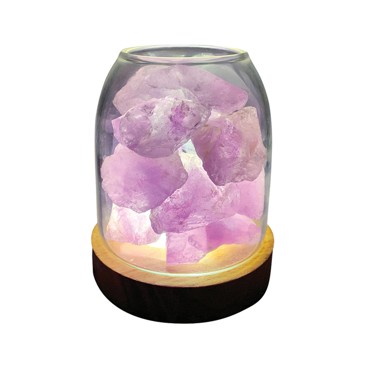 Amrita Court Aurora Crystal Diffuser Wooden Base With Light Amethyst - Cutprice Online