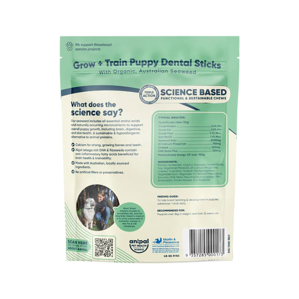 Anipal Grow + Train Puppy Dental Sticks Smoked Flavour 160g - Cutprice Online