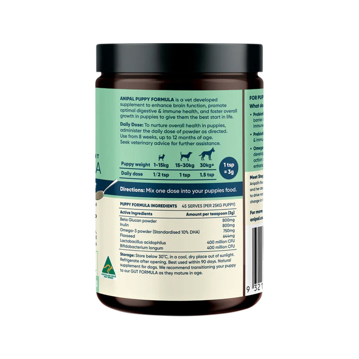 Anipal Immunity, Digestion & Development Puppy Formula Powder Meal Topper 135g - Cutprice Online
