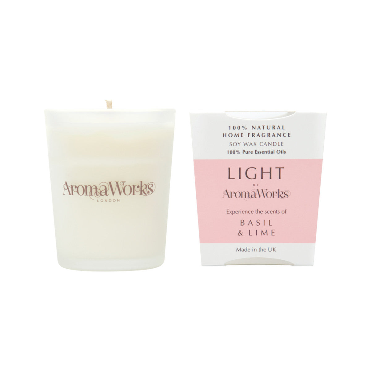 Aromaworks Light Candle Basil & Lime Small 75g - Cutprice Online