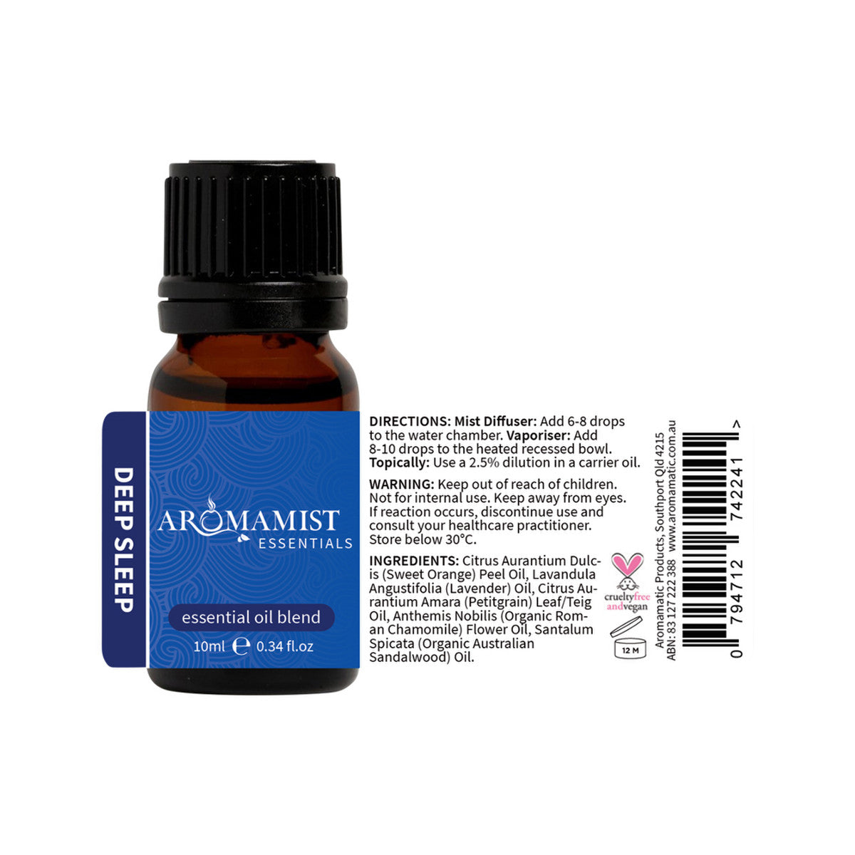 Aromamist Essentials Essential Oil Blend Deep Sleep 10ml - Cutprice Online