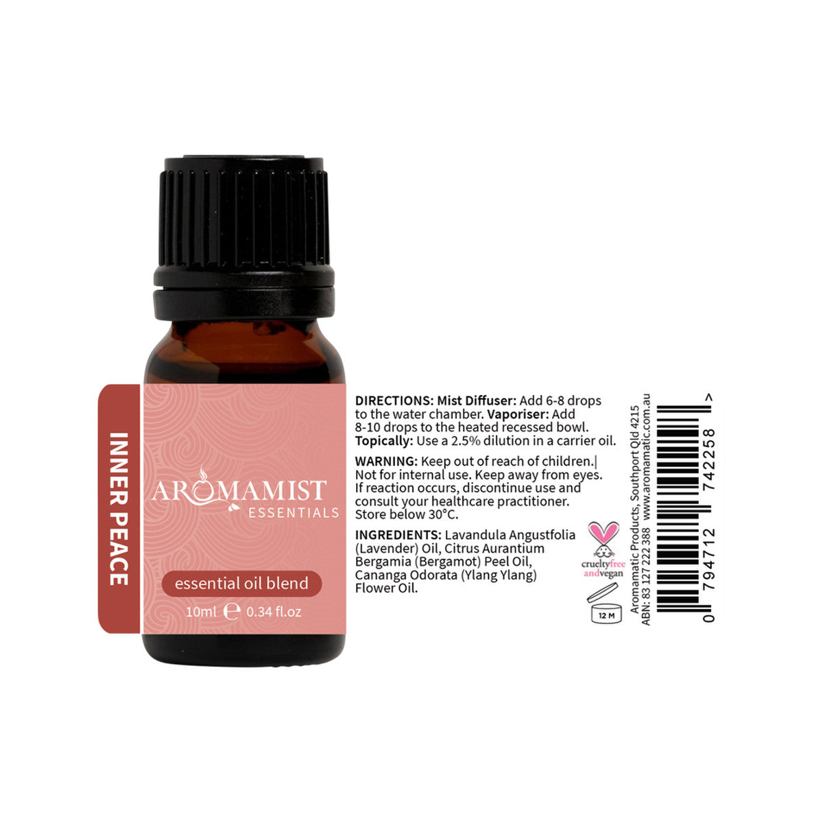 Aromamist Essentials Essential Oil Blend Inner Peace 10ml - Cutprice Online